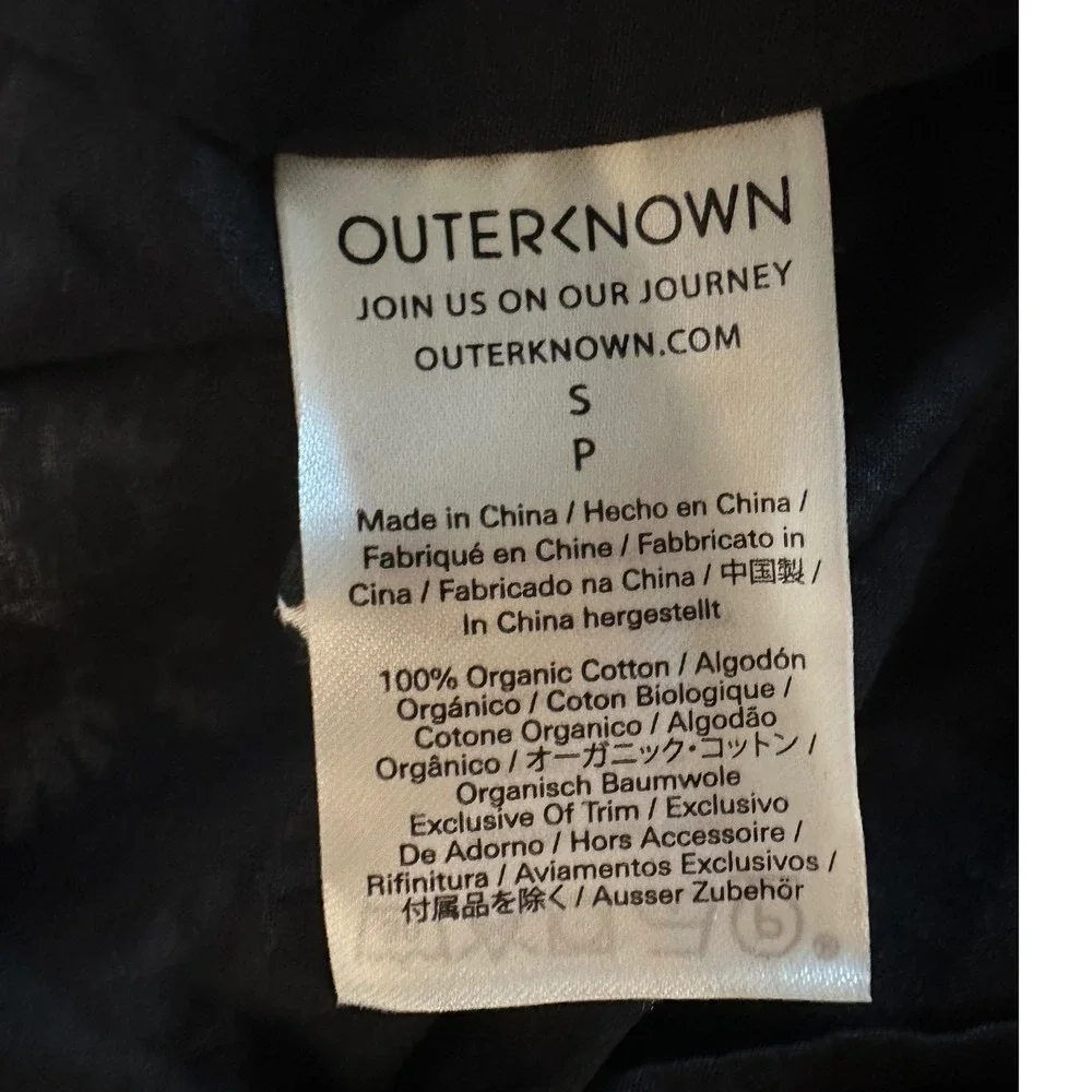 Outerknown Canyon Midi Dress Sz S Organic Cotton Pitch‎ Black Bramble Daisy Belt